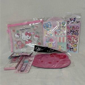 Hello Kitty Bundle #5B - Pouch & Stationery Set, Pens, Stickers& More